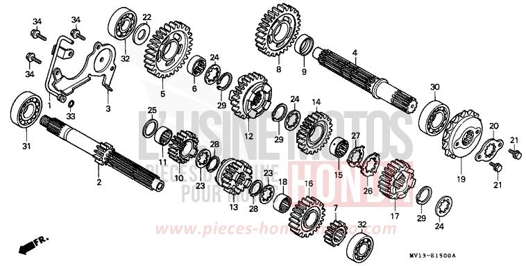 TRANSMISSION for Africa Twin 750 SPACE BLUE (PB136I) from 1992